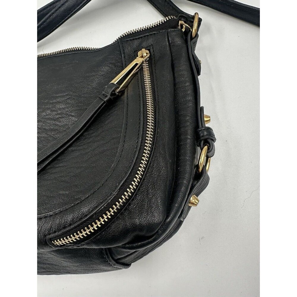 Jessica Simpson Ladies Black Crossbody Bag w/Adjustable Strap Gold Accents - Picture 5 of 12